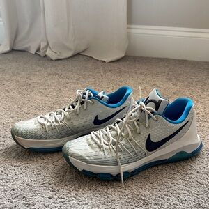 Nike White and Blue Running Shoes
